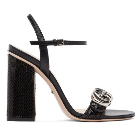 Gucci Black sandal- size 37(1/2) Sequin Marmont High Heeled
Look brand new - Picture 9 of 17
